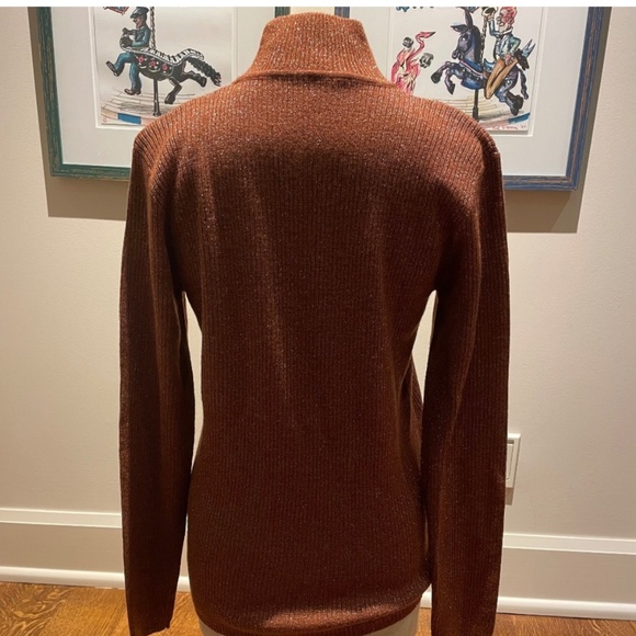 NWT 🧡ELEANOR P BRENNER WOMENS SIZE MEDIUM RIBBED WOOL BLEND TURTLENECK SWEATER - Picture 6 of 8
